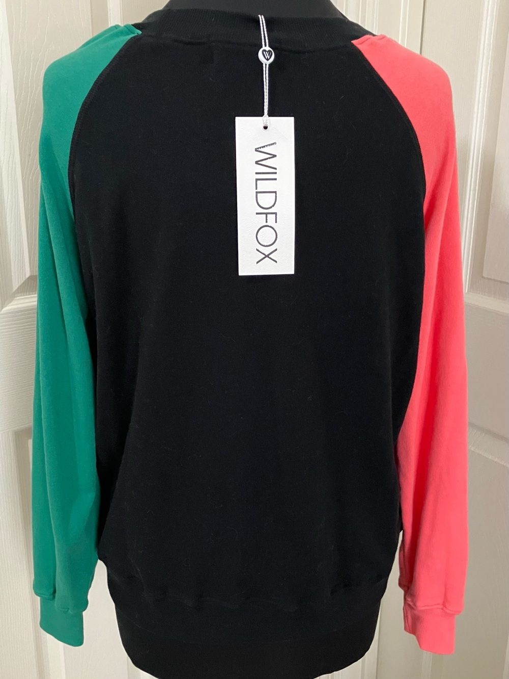 NWT RARE Wildfox Couture Sommers Color-block Sweatshirt Black, Green, & Orange